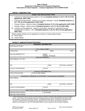 Florida Home Inspector Licensure Application