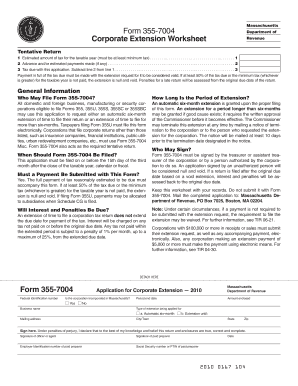 Massachusetts Form 355-7004
