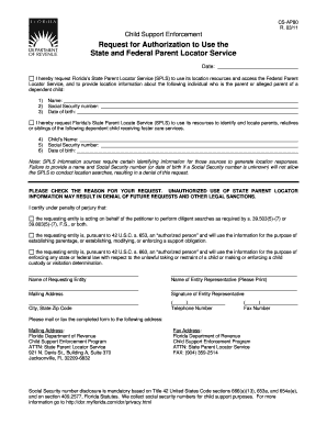 Florida State Parent Locator Service Request Form