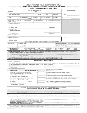 U130 Form Texas