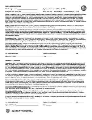 US Soccer Development Academy Waiver