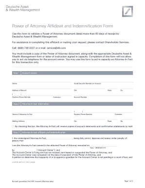 dws investment form power of attorney