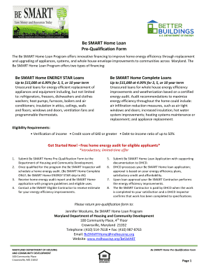 Be SMART Home Loan Pre-Qualification Form