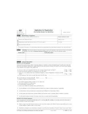 Form 637 Application for Registration