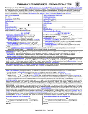 Commonwealth of Massachusetts Standard Contract Form