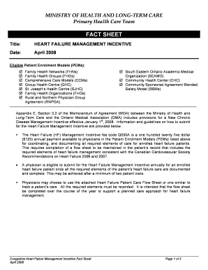 Heart Failure Management Incentive Form