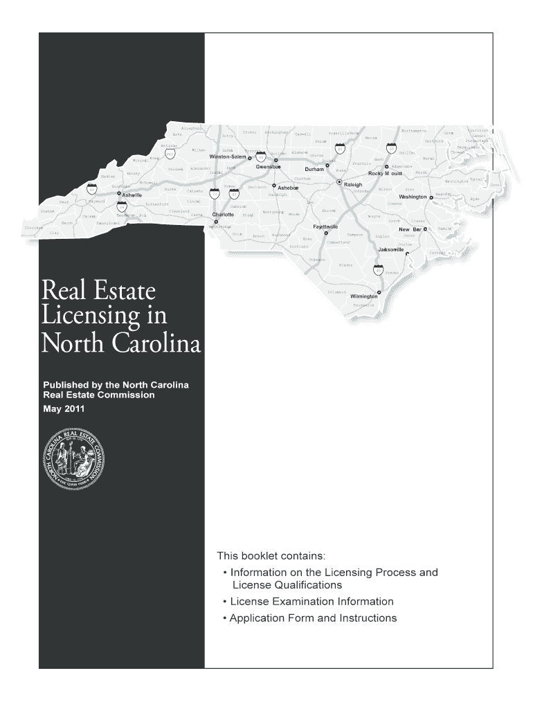 Fillable Online Real Estate Licensing in North Carolina Fax Email Print