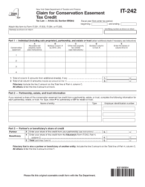 New York Conservation Easement Tax Credit Form IT-242