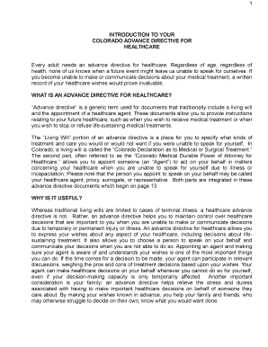 Colorado advance directives fillable form