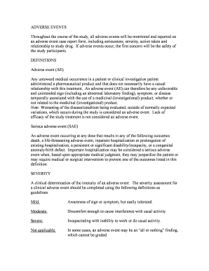 Adverse Event Reporting Form
