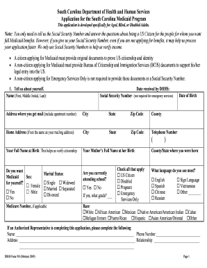 south carolina department of health and human services application for south carolina healthy connections form