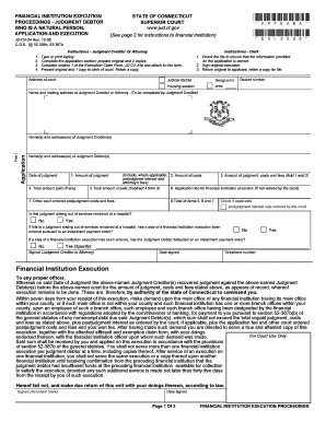 Connecticut Financial Institution Execution Form