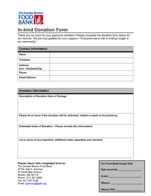 In-Kind Donation Form