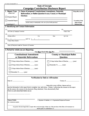 Georgia Campaign Contribution Disclosure Report