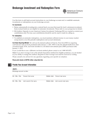 Brokerage Investment and Redemption Form