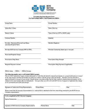 Exception Payment Request Form