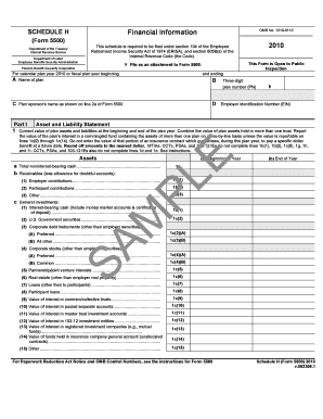 Schedule H Form 5500