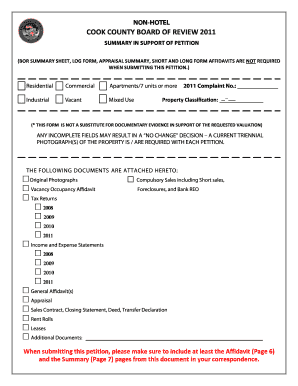 2013 non-hotel form - Cook County Board of Review
