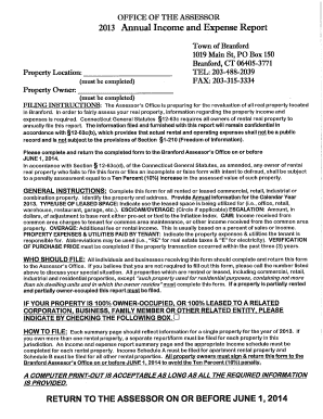 Ct annual income and expenses report fillable form