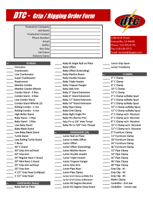 DTC Grip Rigging Order Form