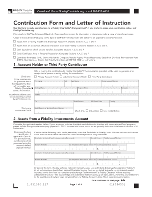 Fillable Fidelity Charitable Gift Fund Contribution Form