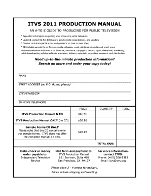 itvs production manual online form