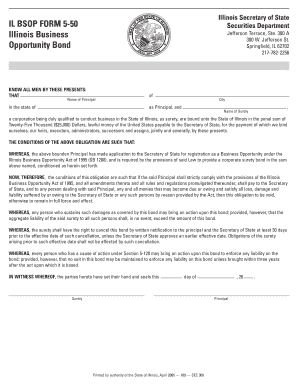 Illinois Business Opportunity Bond Form