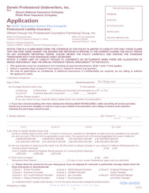 Professional Liability Insurance Application