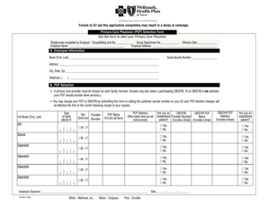 Primary Care Physician Selection Form