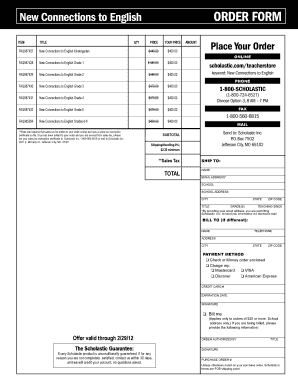 New Connections to English Order Form