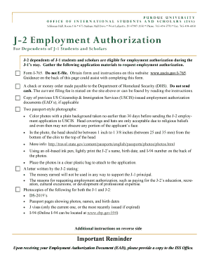 J-2 Employment Authorization Form