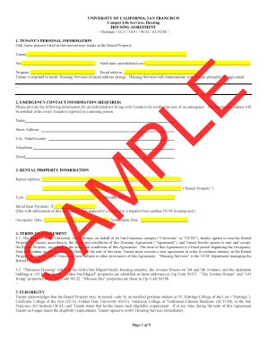 University of California Housing Agreement