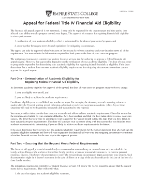 Federal Title IV Financial Aid Appeal Form