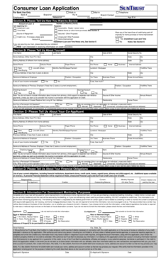 Consumer Loan Application Form