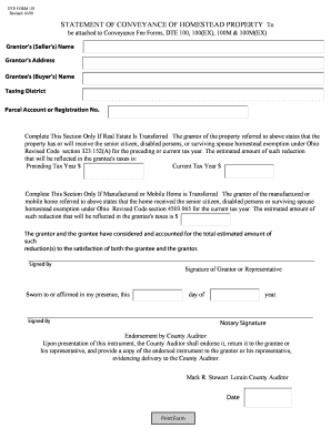 Ohio Homestead Property Conveyance Form
