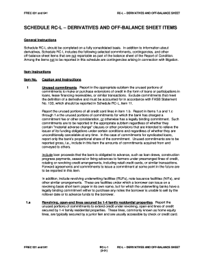 FFIEC RC-L Schedule - Derivatives and Off-Balance Sheet