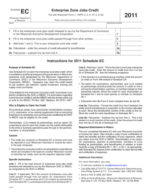 Wisconsin Enterprise Zone Jobs Credit Schedule
