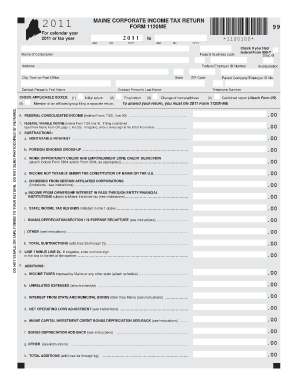 2011 Maine Corporate Income Tax Return