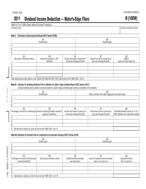 California Schedule H (100W) 2011