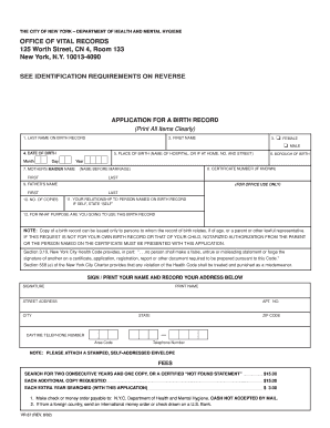 New York Birth Record Application