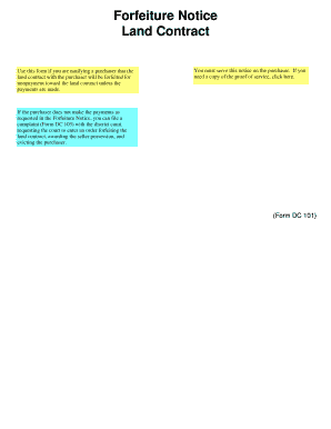 Michigan Land Contract Forfeiture Notice