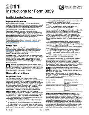IRS Form 8839 Instructions