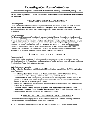 Attendance form sample - certificate of conference attendance