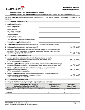 Kidnap and Ransom Coverage Application