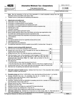Form 4626 Alternative Minimum Tax Corporations