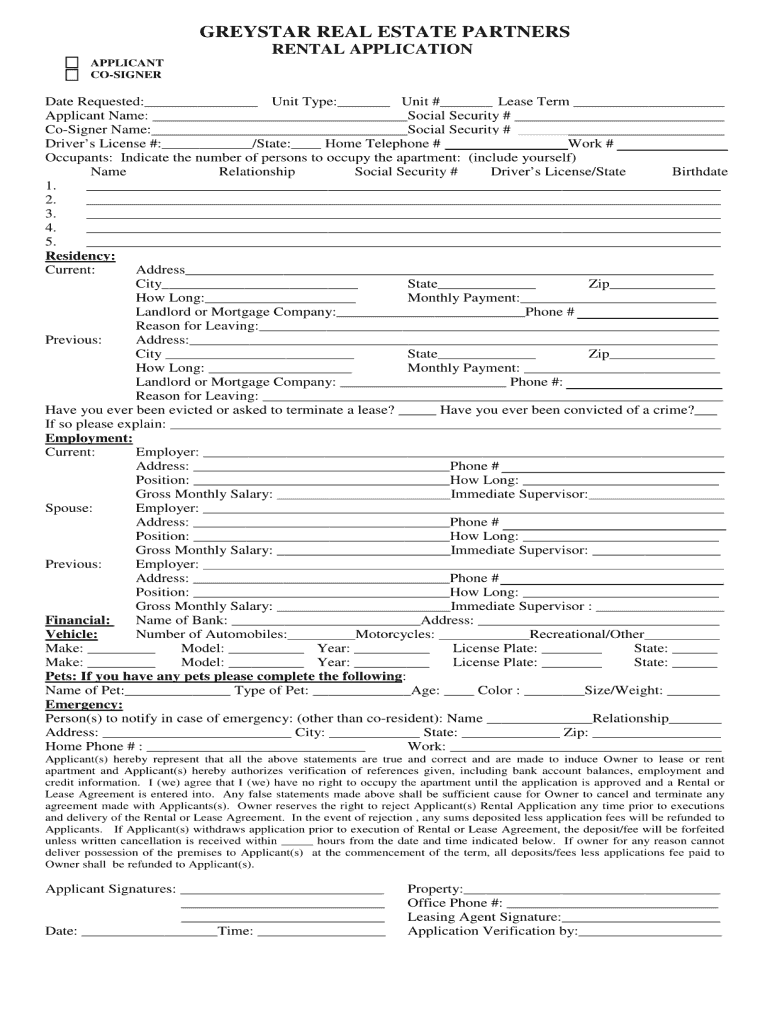 greystar rental requirements Preview on Page 1