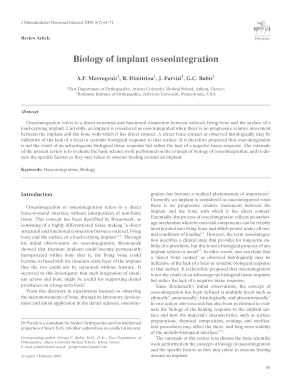 Square paper to print - biology of implant osseointegration af mavrogenis1 r dimitriou1 j parvizi2 gc babis1 form