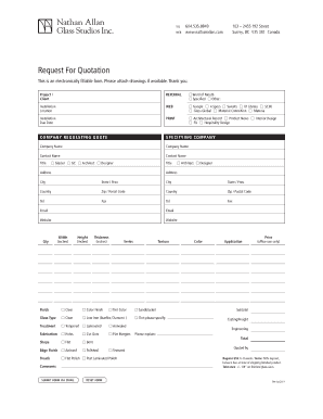 Request for Quotation Form