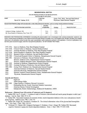 Biographical Sketch Form