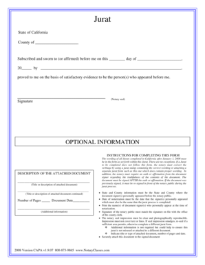 California Jurat Form